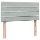 vidaXL világosszürke bársony rugós ágy matraccal 100 x 210 cm