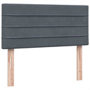 vidaXL sötétszürke bársony rugós ágy matraccal 100x210 cm