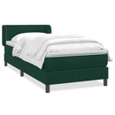 vidaXL sötétzöld bársony rugós ágy matraccal 80x220 cm