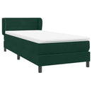 vidaXL sötétzöld bársony rugós ágy matraccal 80x220 cm