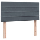 vidaXL sötétszürke bársony rugós ágy matraccal 90x220 cm