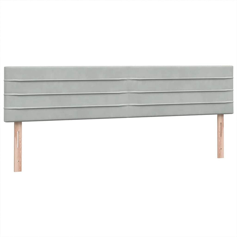 vidaXL világosszürke bársony rugós ágy matracokkal 180x220 cm