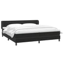 vidaXL fekete bársony rugós ágy matracokkal 200x220 cm