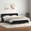 vidaXL fekete bársony rugós ágy matracokkal 200x220 cm
