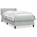 vidaXL világosszürke bársony rugós ágy matraccal 80x210 cm