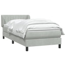 vidaXL világosszürke bársony rugós ágy matraccal 80x210 cm