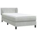 vidaXL világosszürke bársony rugós ágy matraccal 80x210 cm