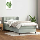 vidaXL világosszürke bársony rugós ágy matraccal 80x210 cm