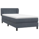 vidaXL sötétszürke bársony rugós ágy matraccal 80x210 cm