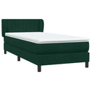 vidaXL sötétzöld bársony rugós ágy matraccal 80x220 cm