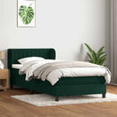 vidaXL sötétzöld bársony rugós ágy matraccal 80x220 cm