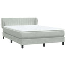 vidaXL világosszürke bársony rugós ágy matraccal 160x220 cm