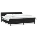 vidaXL fekete bársony rugós ágy matracokkal 200x220 cm