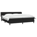vidaXL fekete bársony rugós ágy matracokkal 200x220 cm