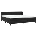 vidaXL fekete bársony rugós ágy matracokkal 200x220 cm