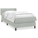 vidaXL világosszürke bársony rugós ágy matraccal 80x210 cm