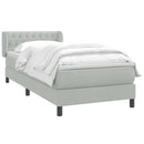 vidaXL világosszürke bársony rugós ágy matraccal 80x210 cm