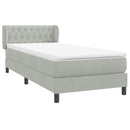 vidaXL világosszürke bársony rugós ágy matraccal 80x210 cm