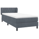 vidaXL sötétszürke bársony rugós ágy matraccal 80x210 cm