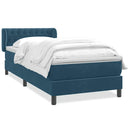 vidaXL sötétkék bársony rugós ágy matraccal 80x210 cm