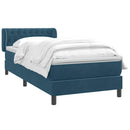 vidaXL sötétkék bársony rugós ágy matraccal 80x210 cm
