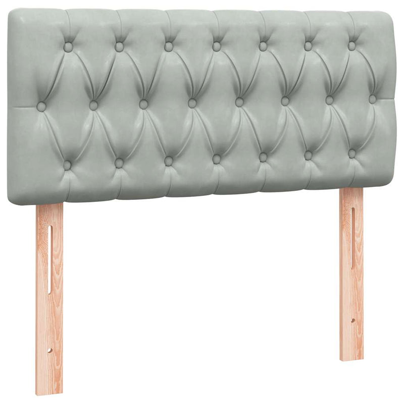 vidaXL világosszürke bársony rugós ágy matraccal 90x210 cm