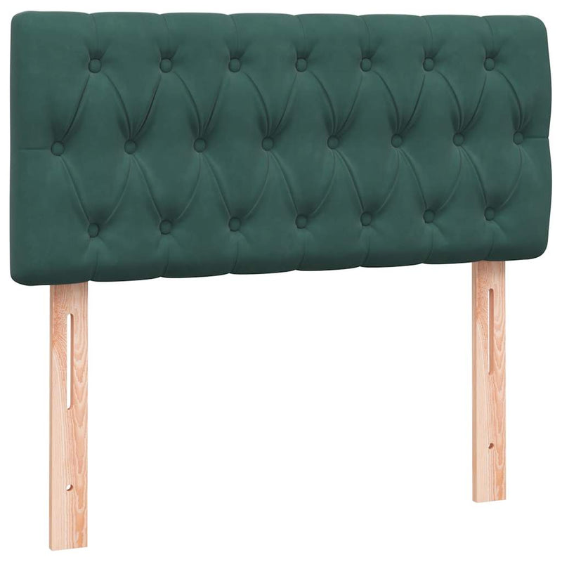 vidaXL sötétzöld bársony rugós ágy matraccal 90x210 cm