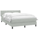 vidaXL világosszürke bársony rugós ágy matraccal 160x210 cm