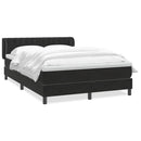 vidaXL fekete bársony rugós ágy matraccal 160x210 cm