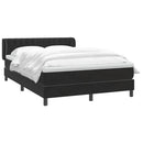 vidaXL fekete bársony rugós ágy matraccal 160x210 cm