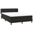 vidaXL fekete bársony rugós ágy matraccal 160x210 cm