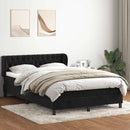 vidaXL fekete bársony rugós ágy matraccal 160x210 cm