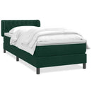 vidaXL sötétzöld bársony rugós ágy matraccal 80x220 cm