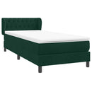 vidaXL sötétzöld bársony rugós ágy matraccal 80x220 cm
