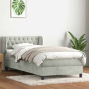 vidaXL világosszürke bársony rugós ágy matraccal 90x220 cm