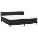 vidaXL fekete bársony rugós ágy matracokkal 200x220 cm