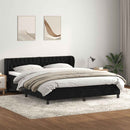 vidaXL fekete bársony rugós ágy matracokkal 200x220 cm