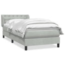 vidaXL világosszürke bársony rugós ágy matraccal 80x210 cm