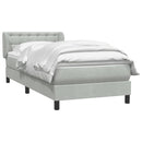 vidaXL világosszürke bársony rugós ágy matraccal 80x210 cm