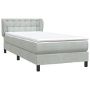 vidaXL világosszürke bársony rugós ágy matraccal 80x210 cm