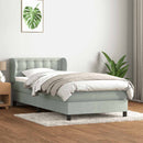 vidaXL világosszürke bársony rugós ágy matraccal 80x210 cm