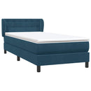 vidaXL sötétkék bársony rugós ágy matraccal 80x210 cm