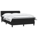 vidaXL fekete bársony rugós ágy matraccal 160x210 cm