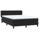vidaXL fekete bársony rugós ágy matraccal 160x210 cm