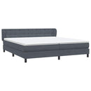 vidaXL sötétszürke bársony rugós ágy matraccal 180x210 cm