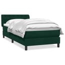 vidaXL sötétzöld bársony rugós ágy matraccal 80x220 cm