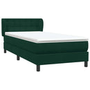 vidaXL sötétzöld bársony rugós ágy matraccal 80x220 cm
