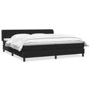 vidaXL fekete bársony rugós ágy matracokkal 200x220 cm