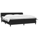 vidaXL fekete bársony rugós ágy matracokkal 200x220 cm