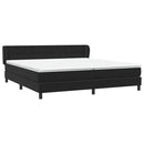 vidaXL fekete bársony rugós ágy matracokkal 200x220 cm